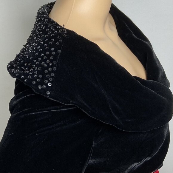 Zelda Soft Silk Blend Velvet Bolero Jacket Sz 6 Rhinestone Sequins Cropped - Picture 5 of 9